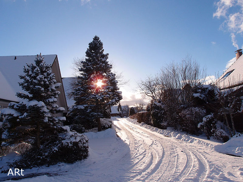 Schnee in der Goethestraße